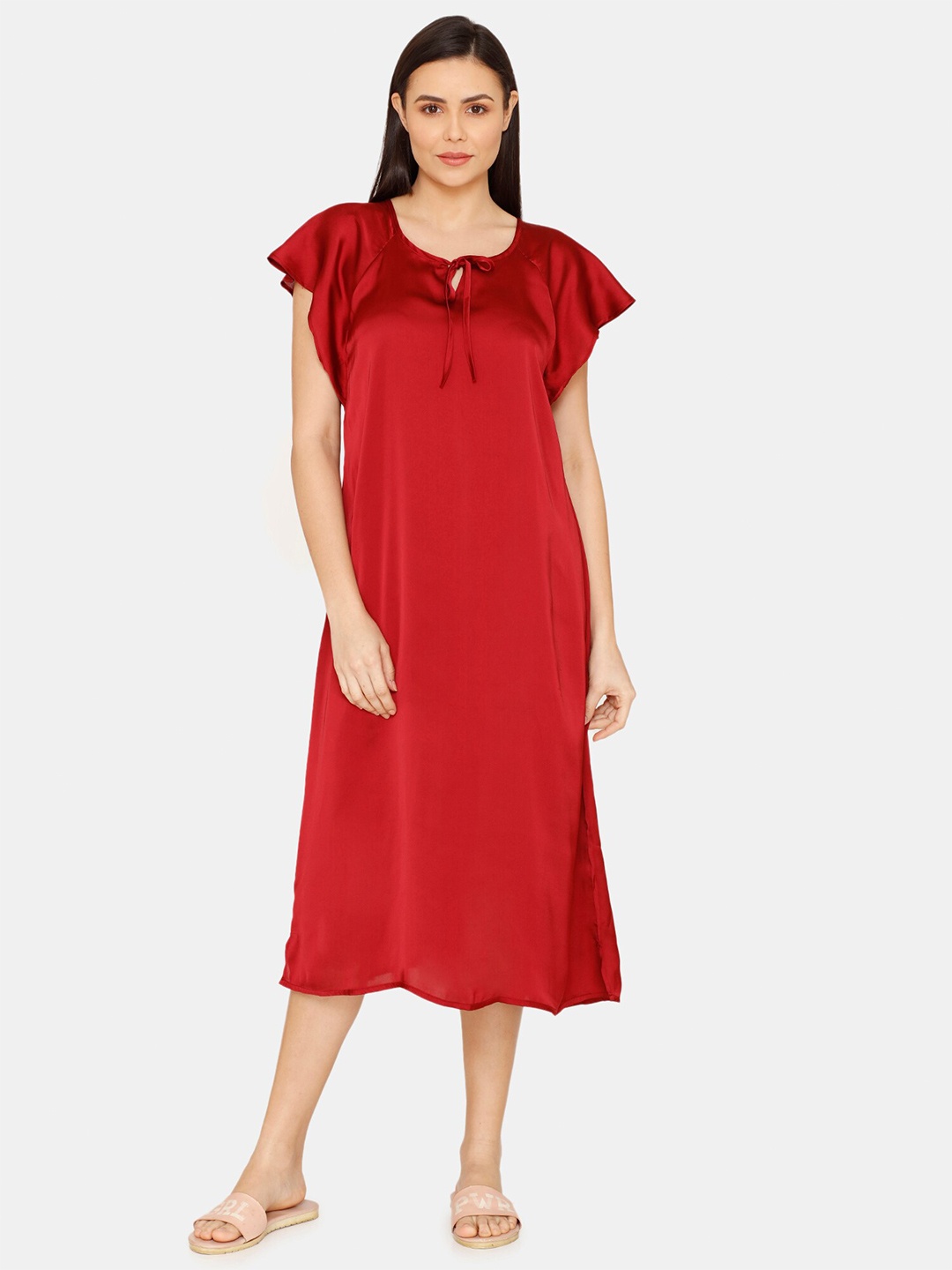 

Zivame Women Pure Cotton Nightdress, Red