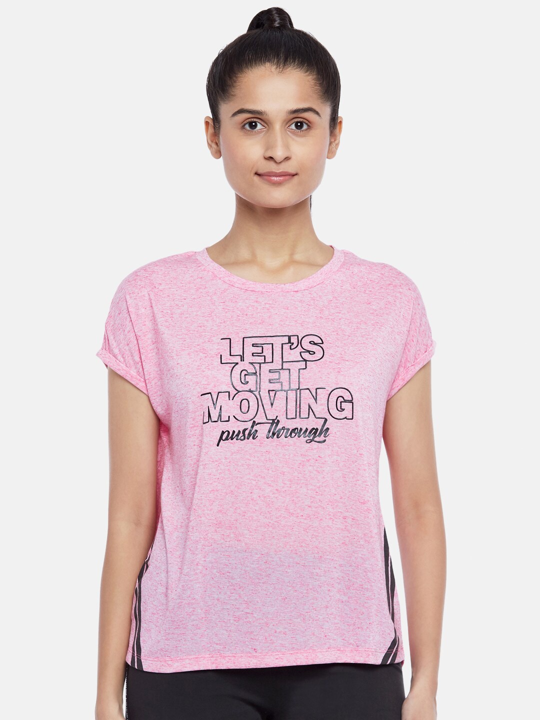 

Ajile by Pantaloons Typography Printed Top, Pink