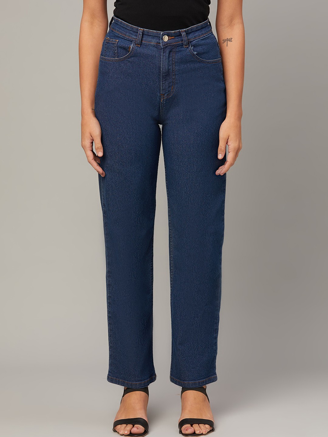 

Kotty Women Jean Straight Fit High-Rise Jeans, Blue
