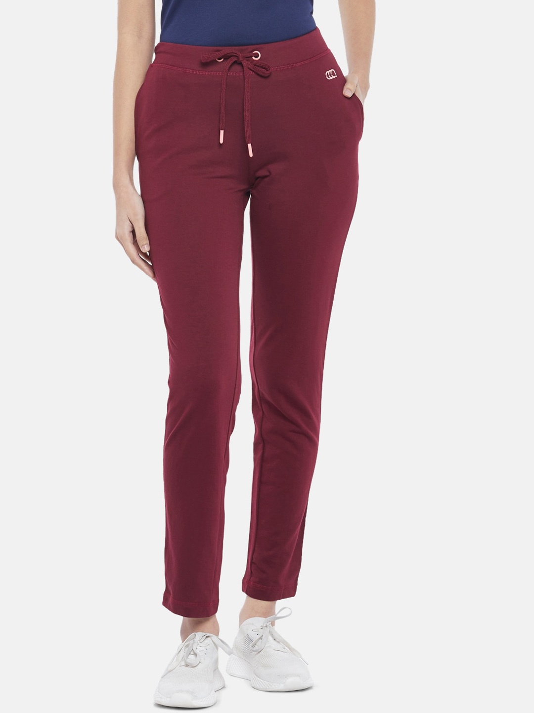 

Ajile by Pantaloons Women Pure Cotton Track Pants, Maroon