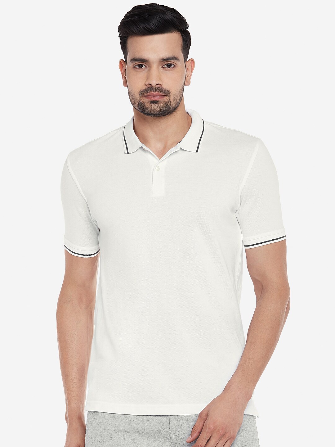 

BYFORD by Pantaloons Men Polo Collar T-shirt, White