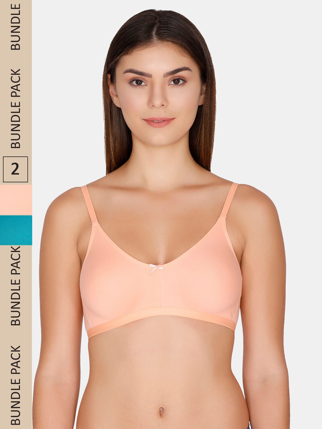 

Rosaline by Zivame Pack Of 2 Super Support Bra, Peach