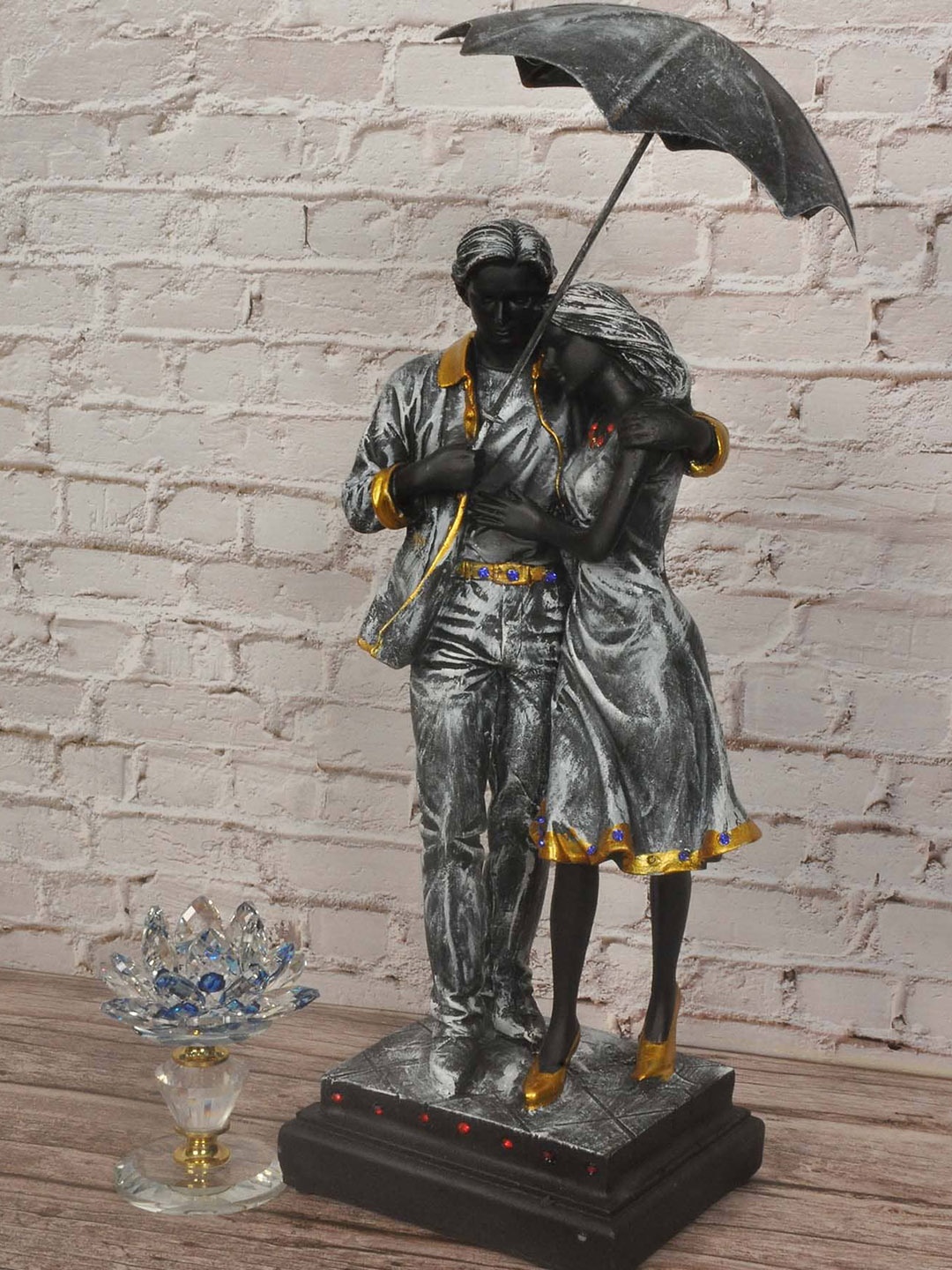 

SHREE KALA HOME DECOR Black Couple Statue Showpiece