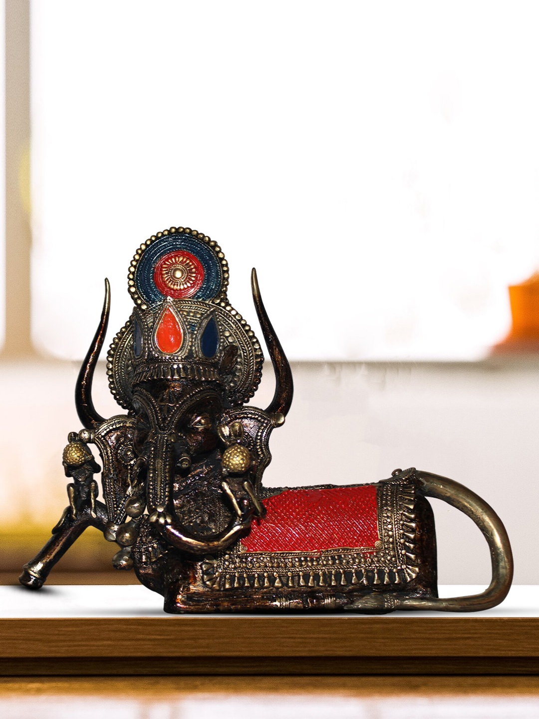 

SHREE KALA HOME DECOR Brown Ganesha Nandi Statue Showpiece