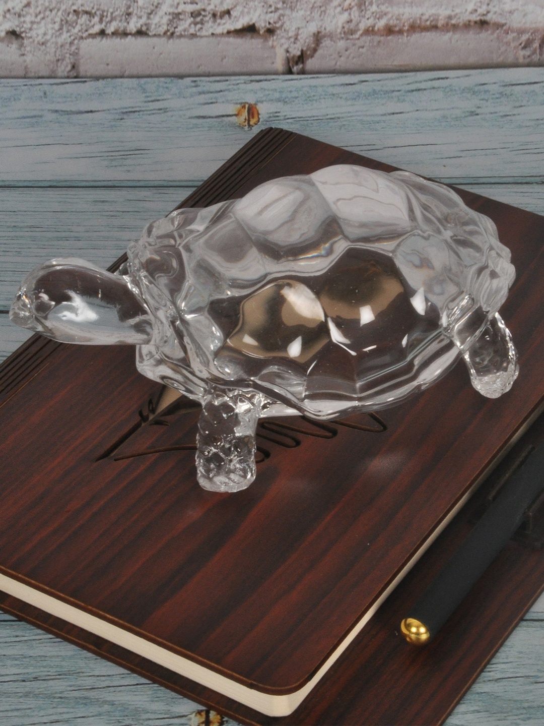 

SHREE KALA HOME DECOR Transparent Crystal Tortoise Showpiece