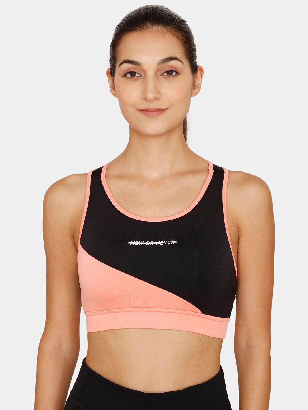 

Zelocity by Zivame Colourblocked Work Out Bra, Black