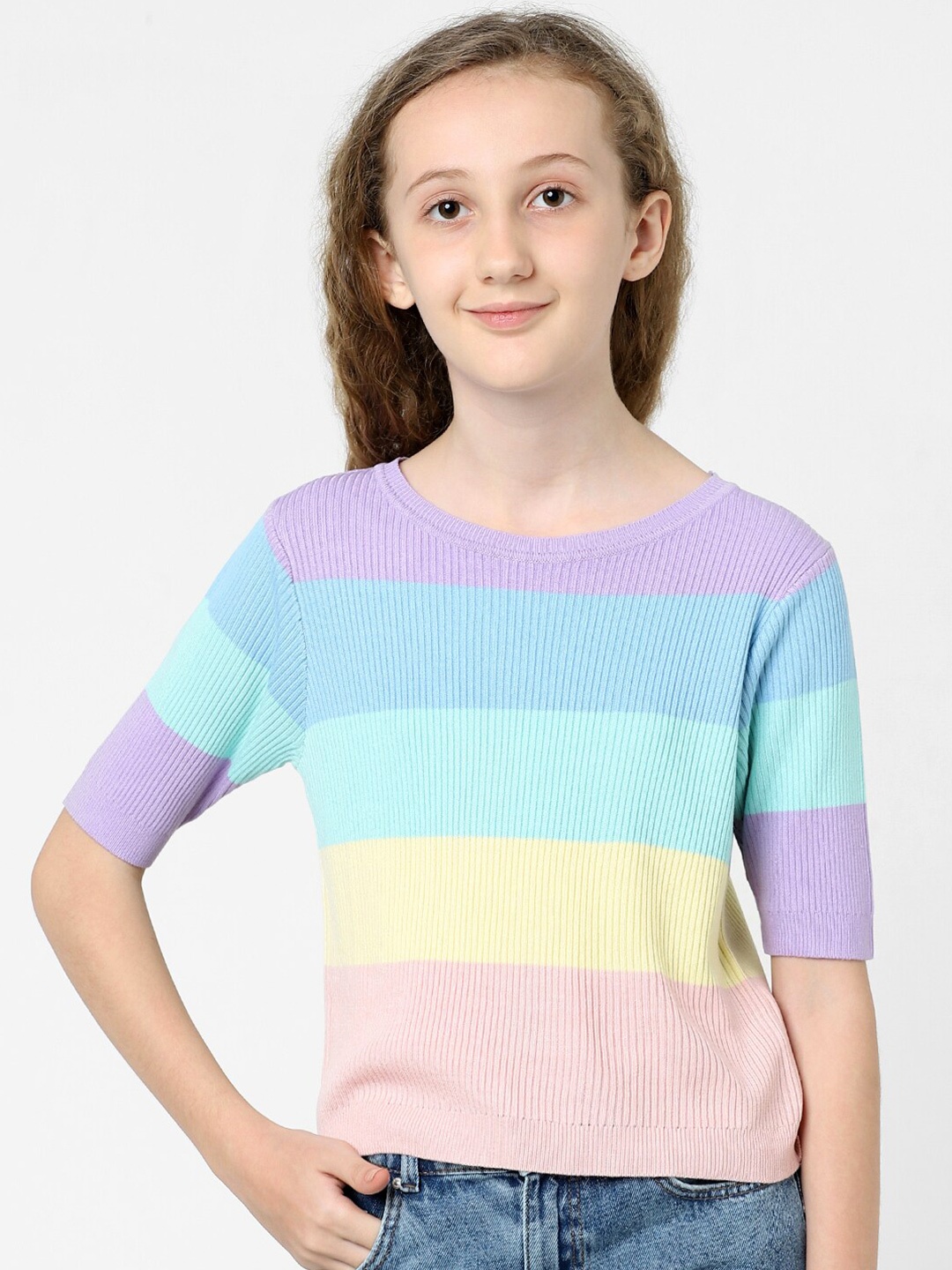

KIDS ONLY Girls Striped Kogjade Top, Purple