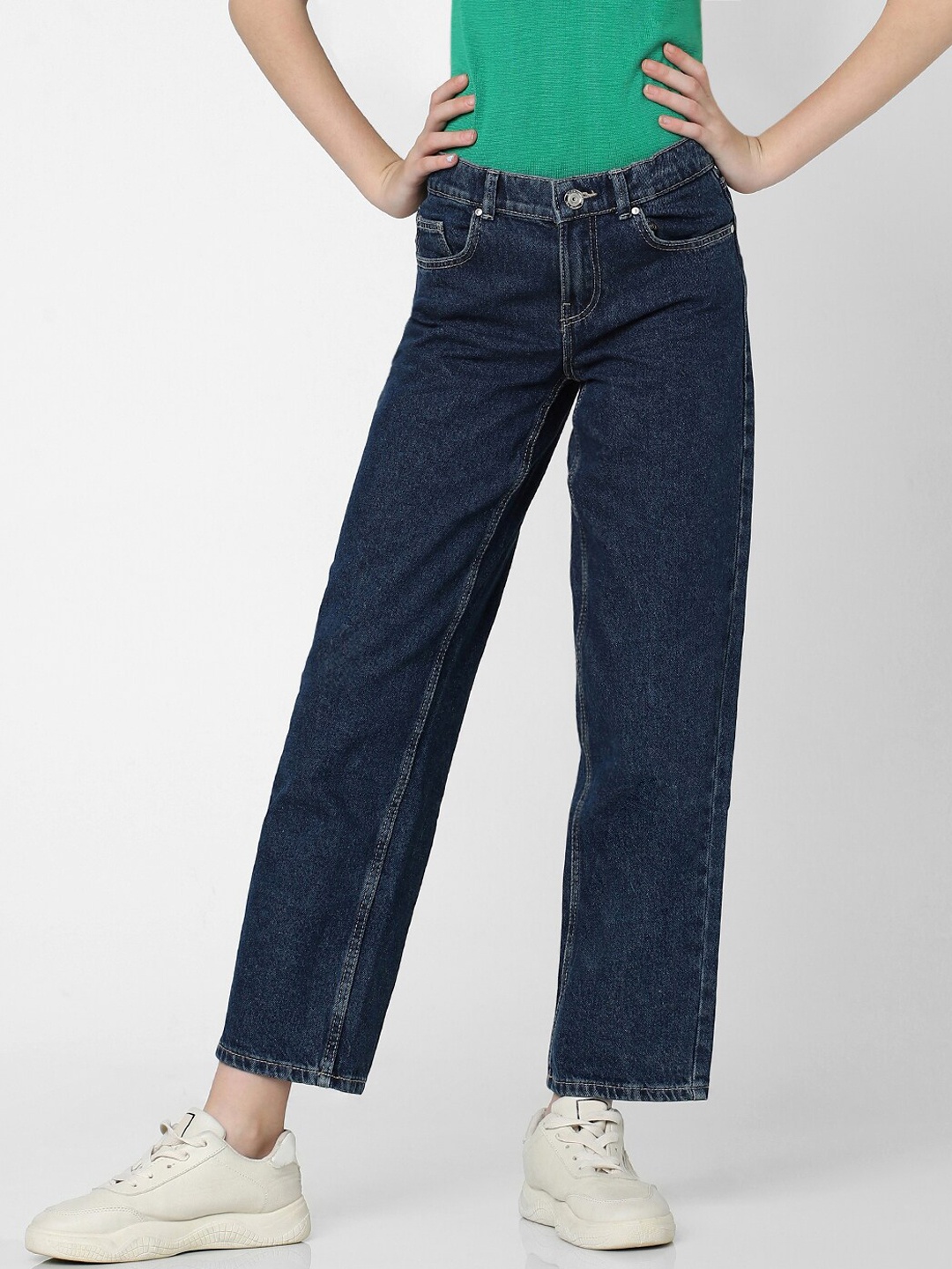 

KIDS ONLY Girls Straight Fit Stretchable Jeans, Navy blue