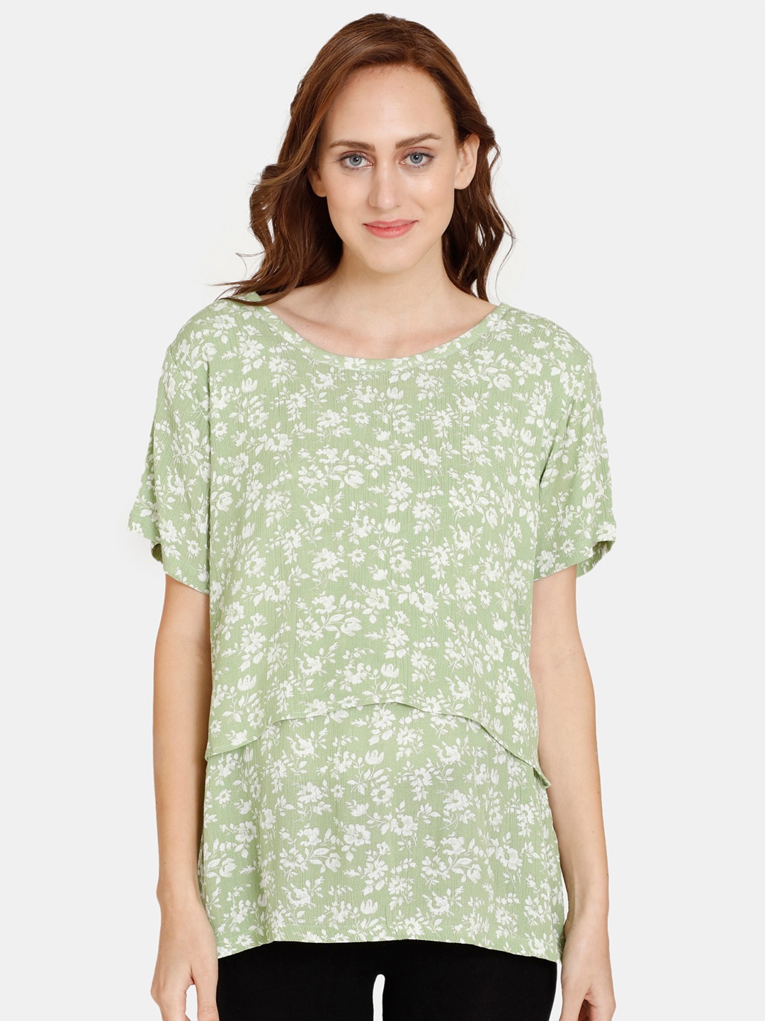 

Coucou by Zivame Floral Printed Maternity Top, Green