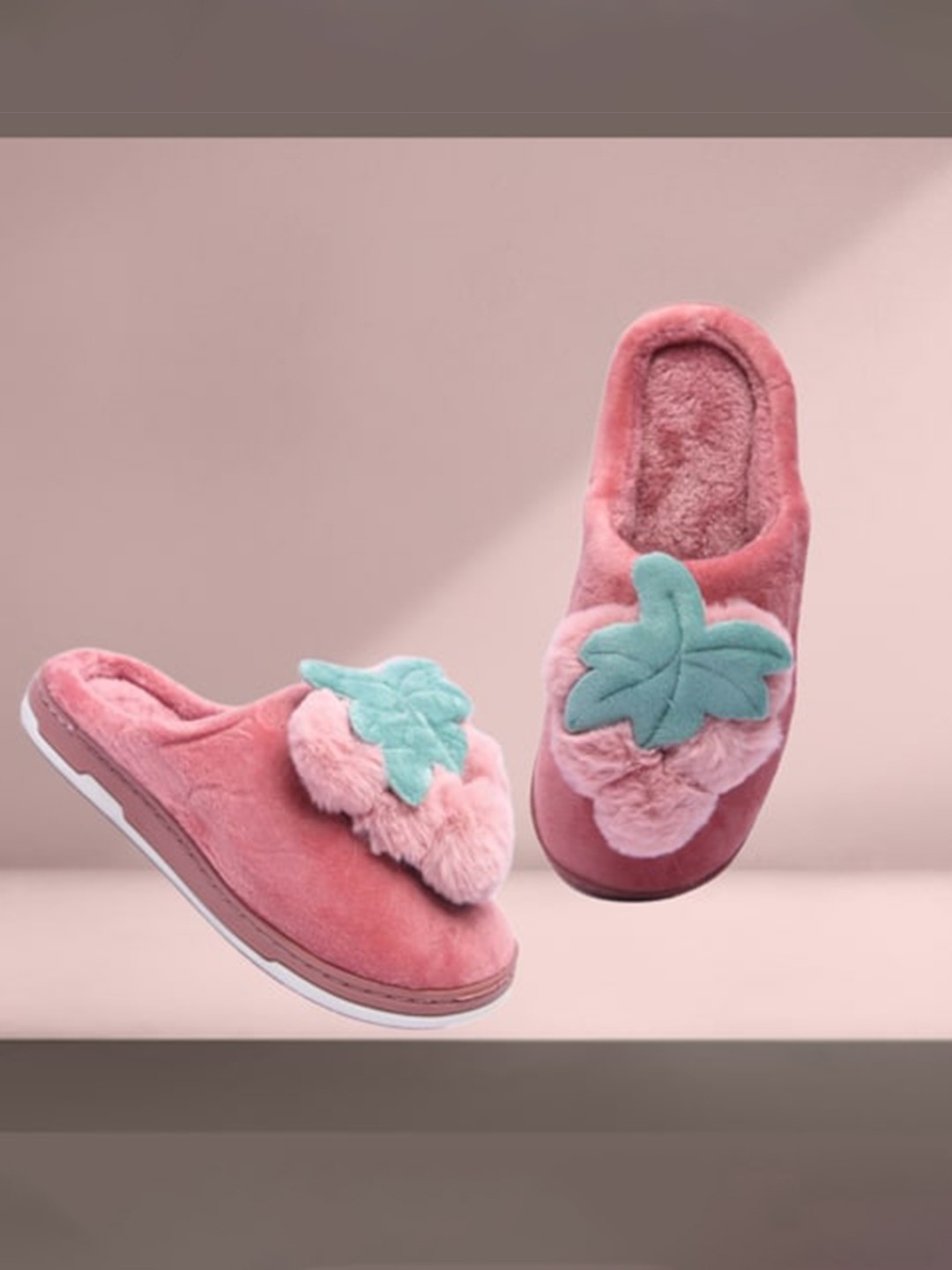 

Brauch Women Self Design Room Slippers, Pink