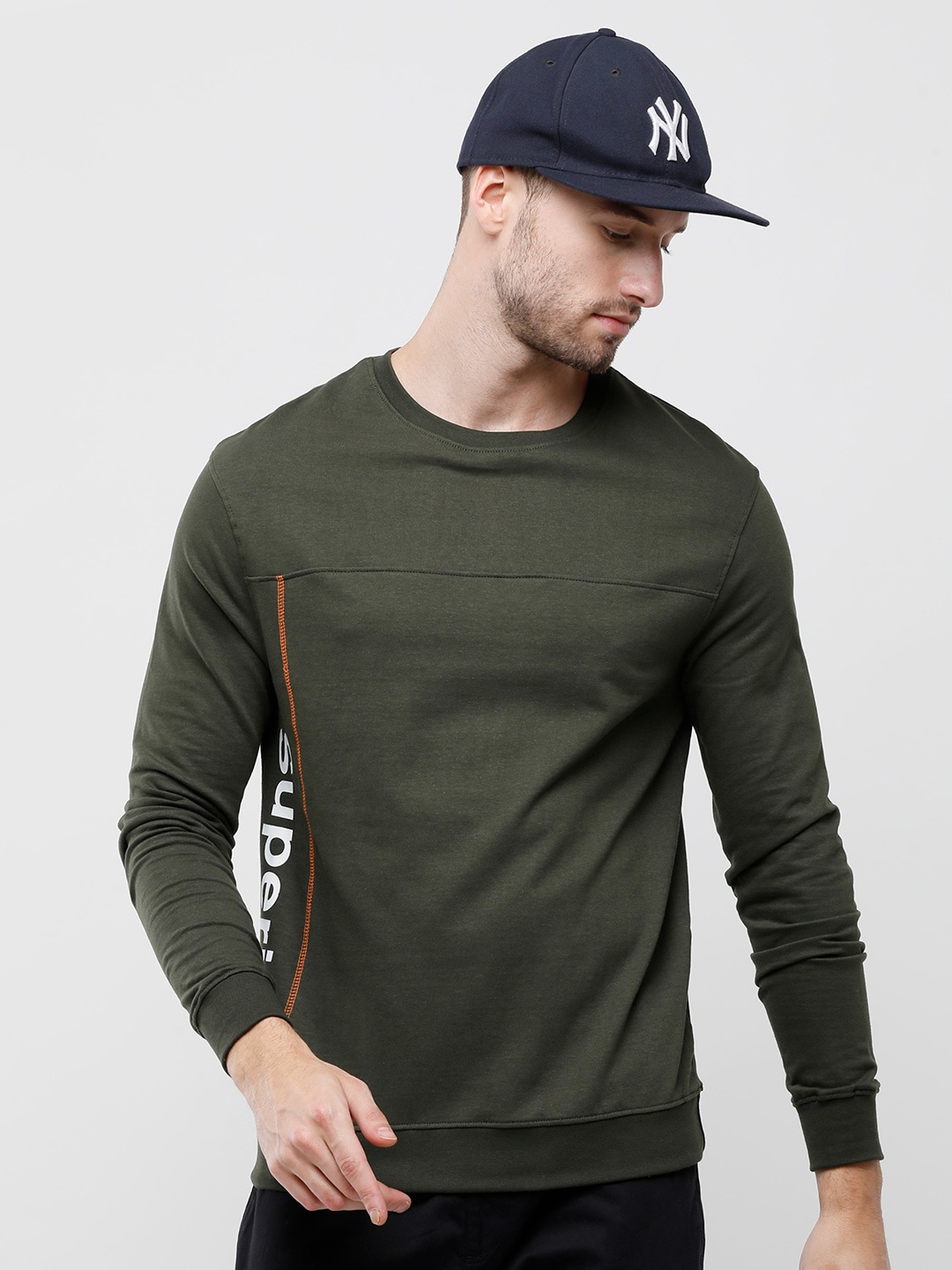 

ARDEUR Round Neck Fleece Sweatshirt, Olive
