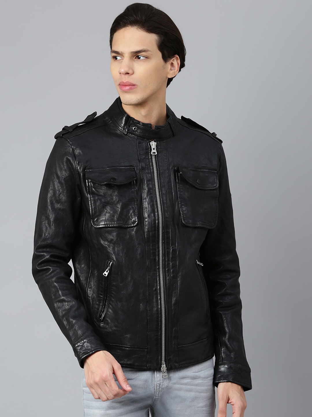 

Woods Men Biker Jacket, Black