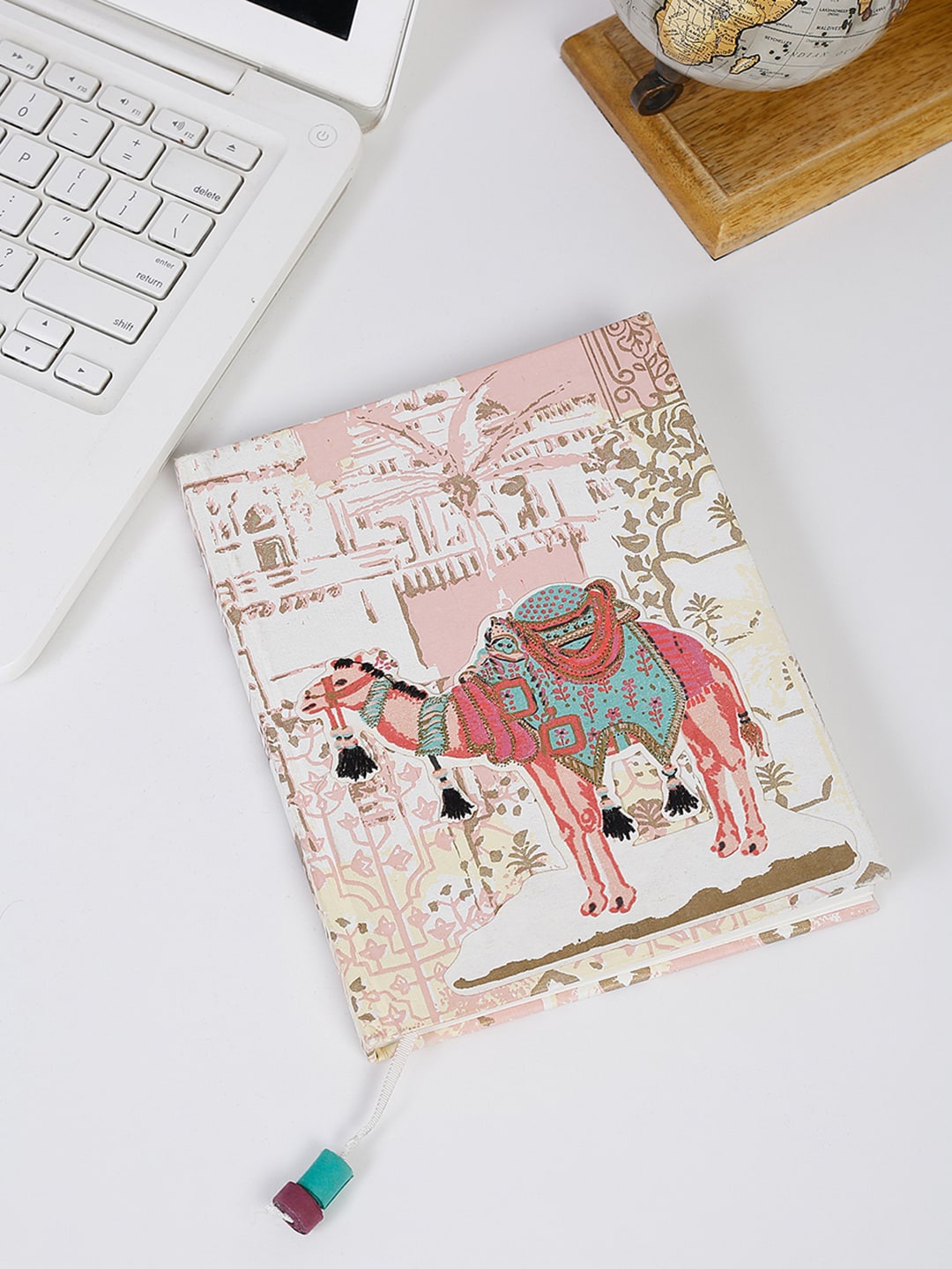 

Fabindia Printed Camel Paper Writing Book, Peach