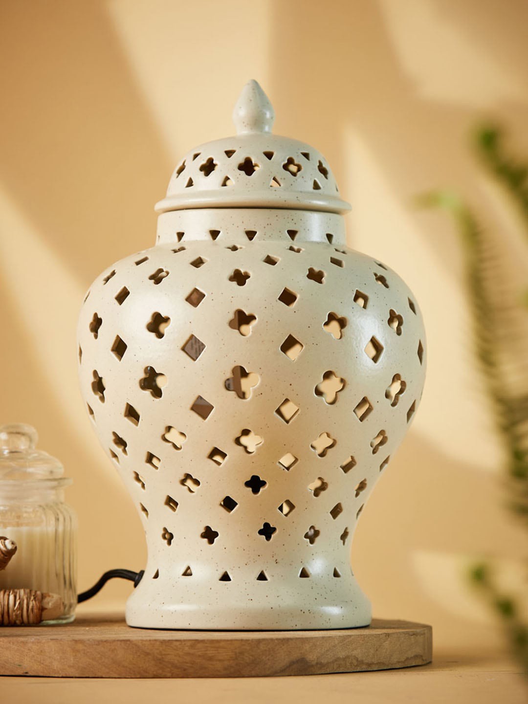 

Fabindia Adya White Ceramic Bedside Table Lamp