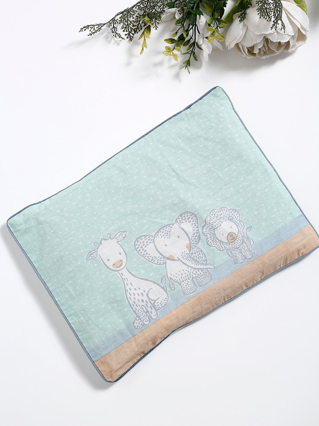 

Fabindia Kids Printed Aangan Cotton Cushion, White