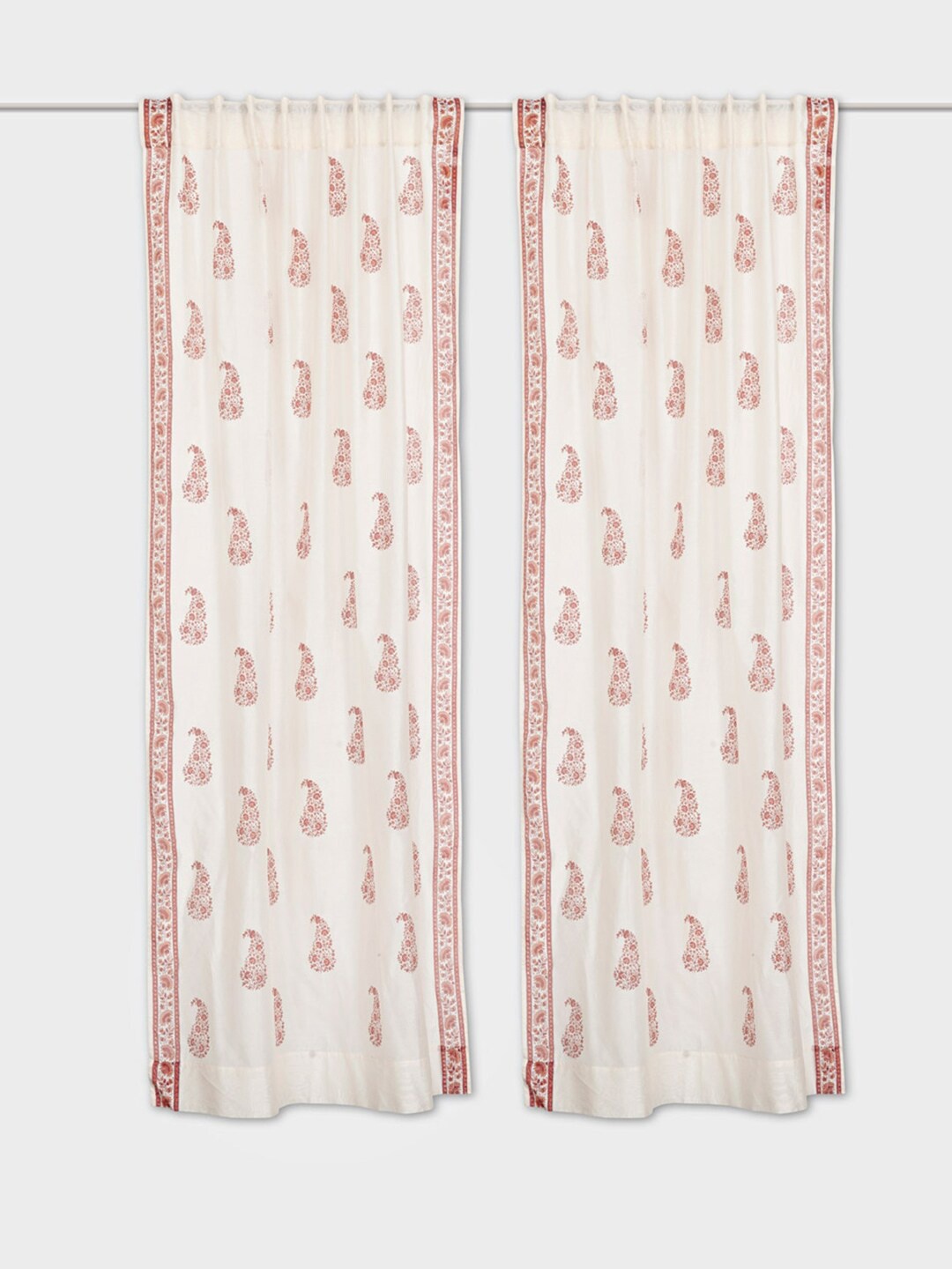 

Fabindia Cream-Coloured & Red Ethnic Motifs Window Curtain