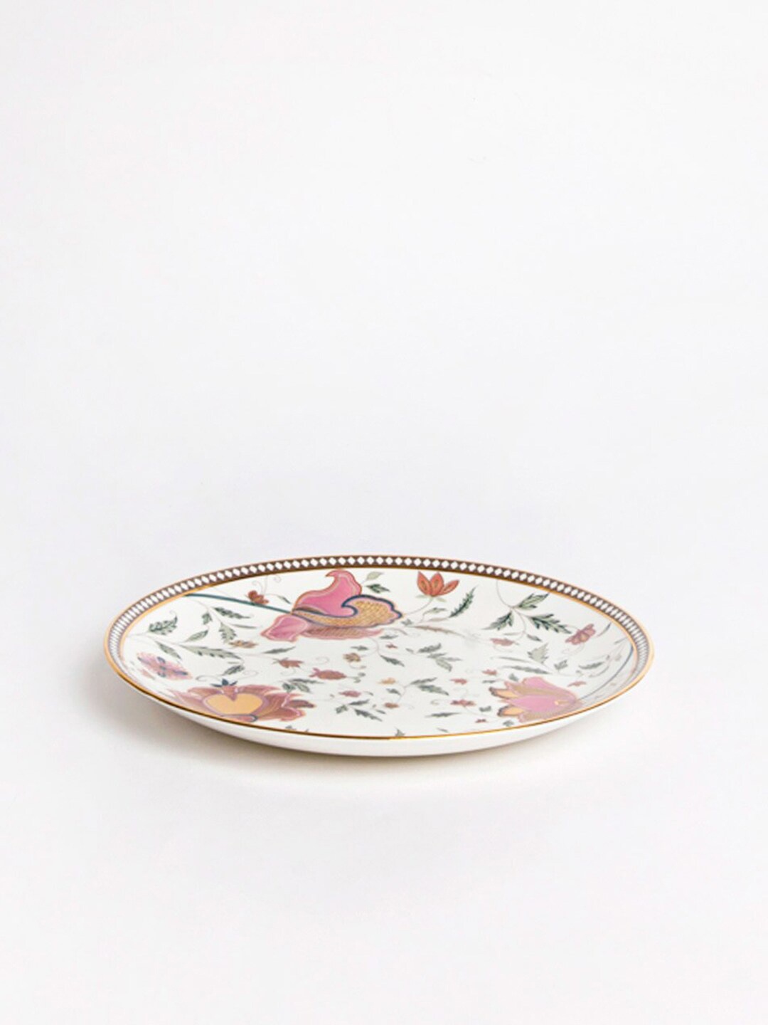 

Fabindia Zoya White & Pink Floral Printed Bone China Matte Quarter Plate