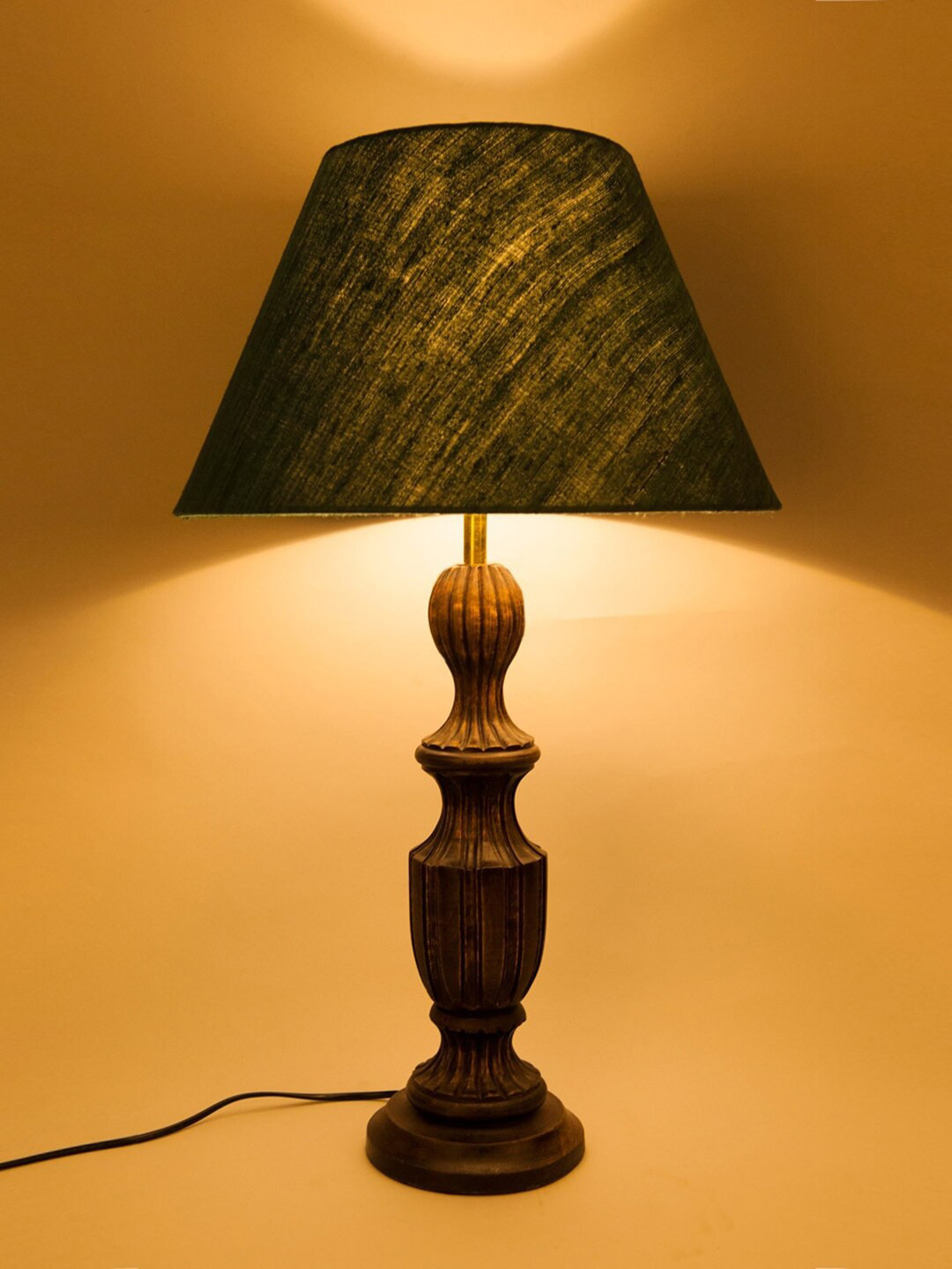 

Fabindia Green Self-Design Frustum Shape Table Lamps With Shade