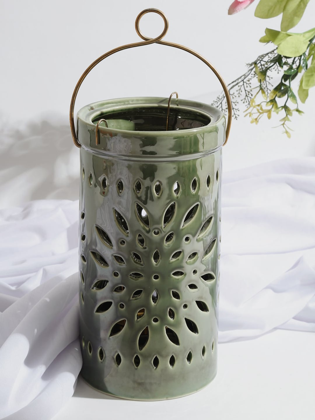 

Fabindia Ceramic Table Lamp, Green