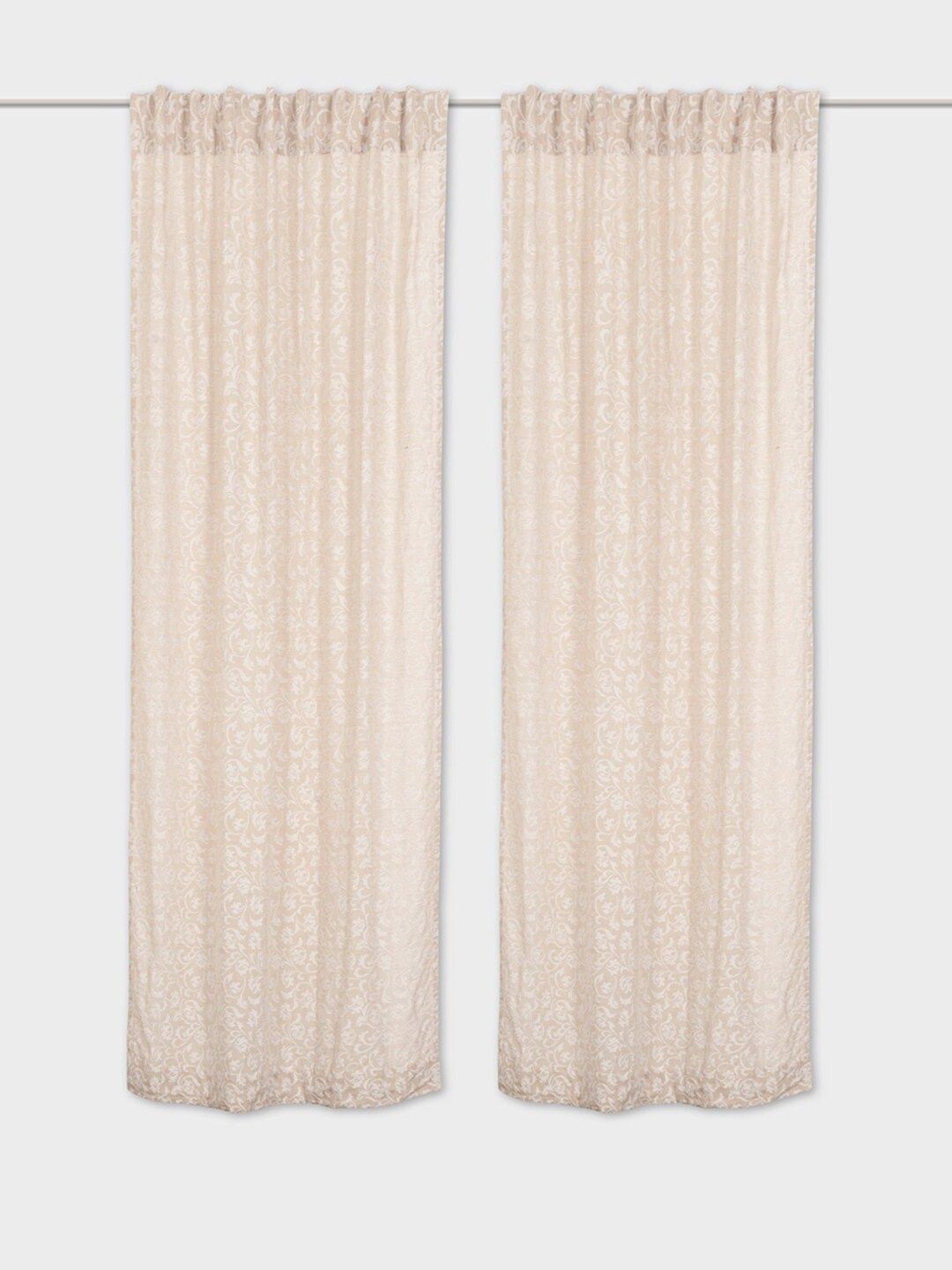 

Fabindia Heer Beige & White Floral Printed Cotton Window Curtain