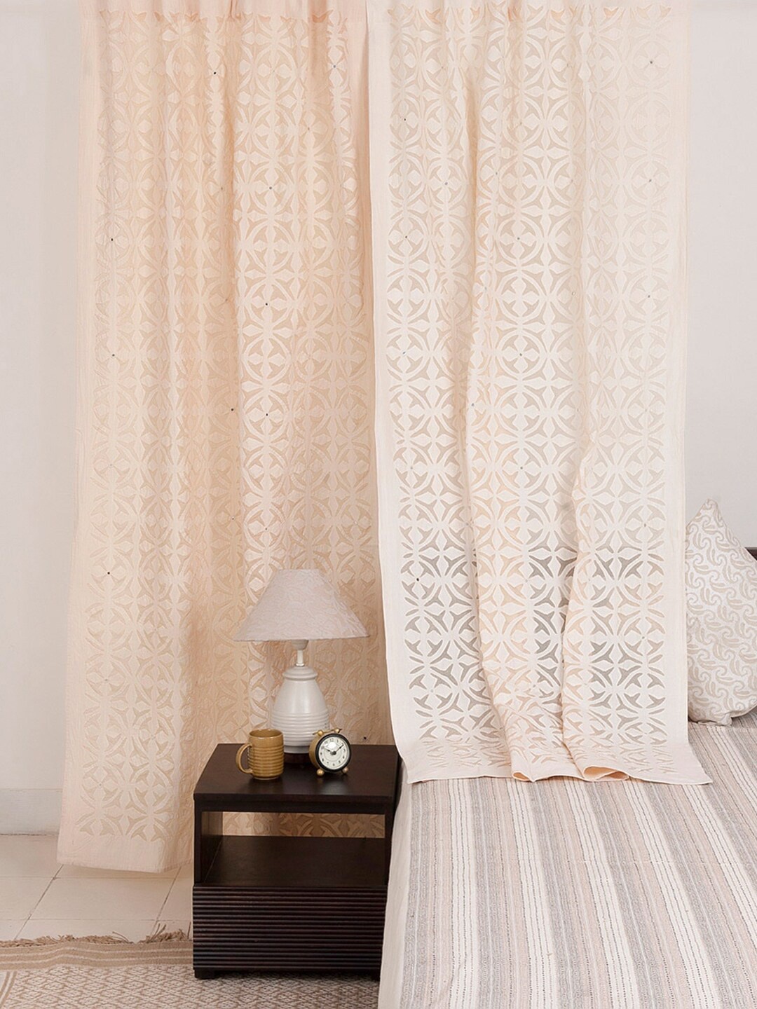 

Fabindia Organdy Mehreen Cream Cotton Door Curtain