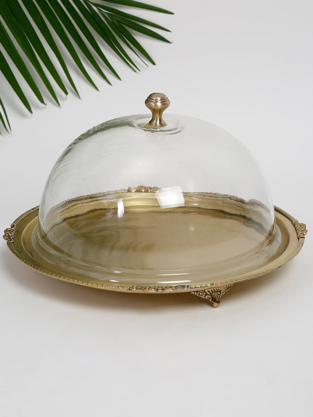 

Fabindia Food Plater With Glass Clouche, Gold