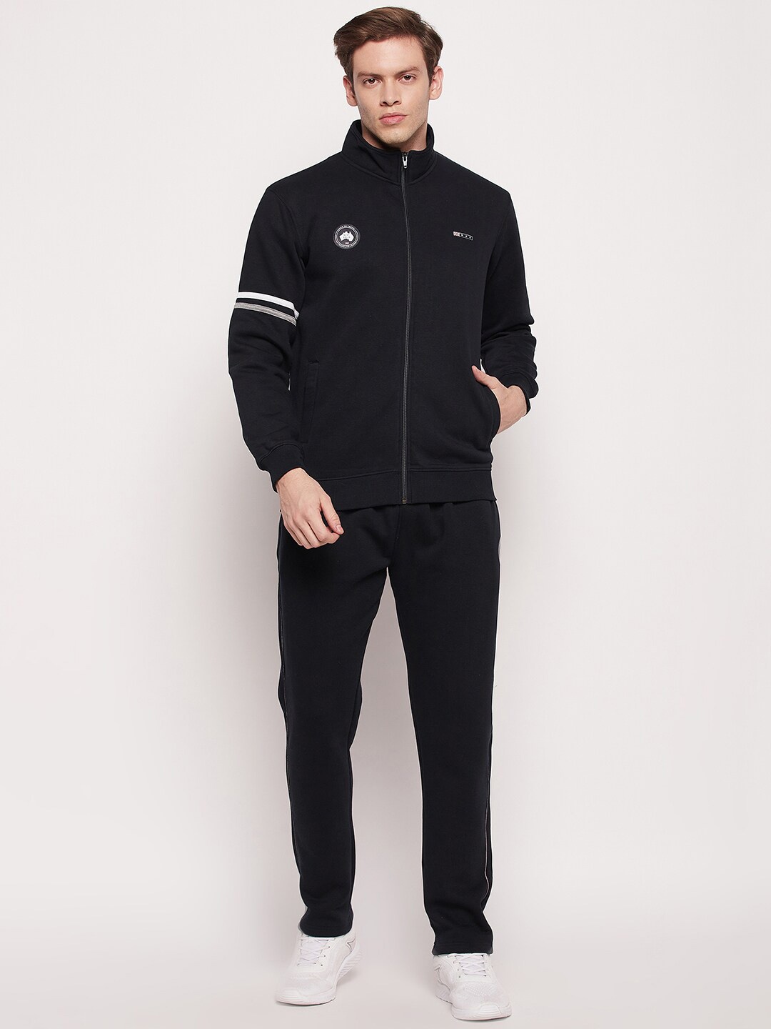 

Cantabil Men Fleece Tracksuits, Black
