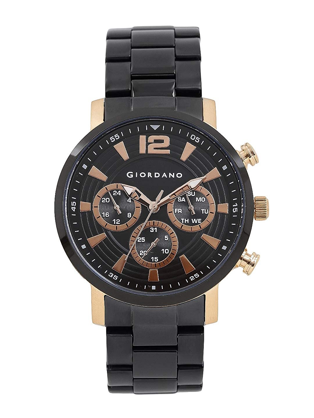 

GIORDANO Embellished Dial & Bracelet Style Straps Analogue Watch, Black