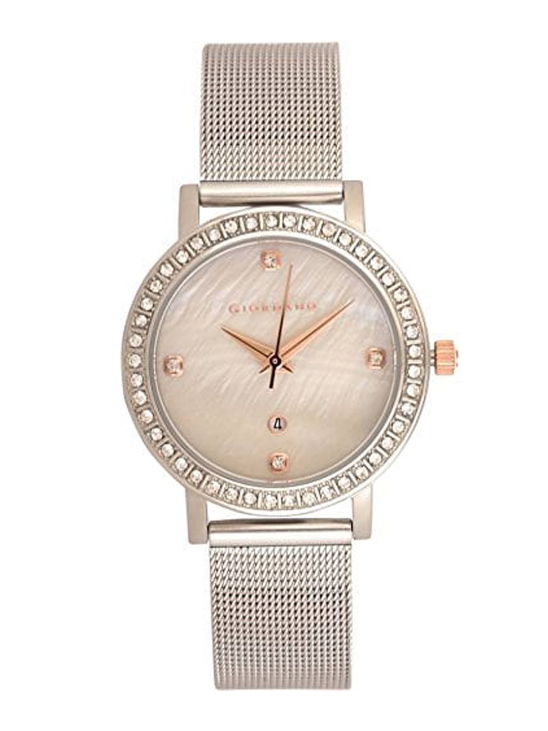 

GIORDANO Women Embellished Dial Textured Straps Analogue Watch, Gold