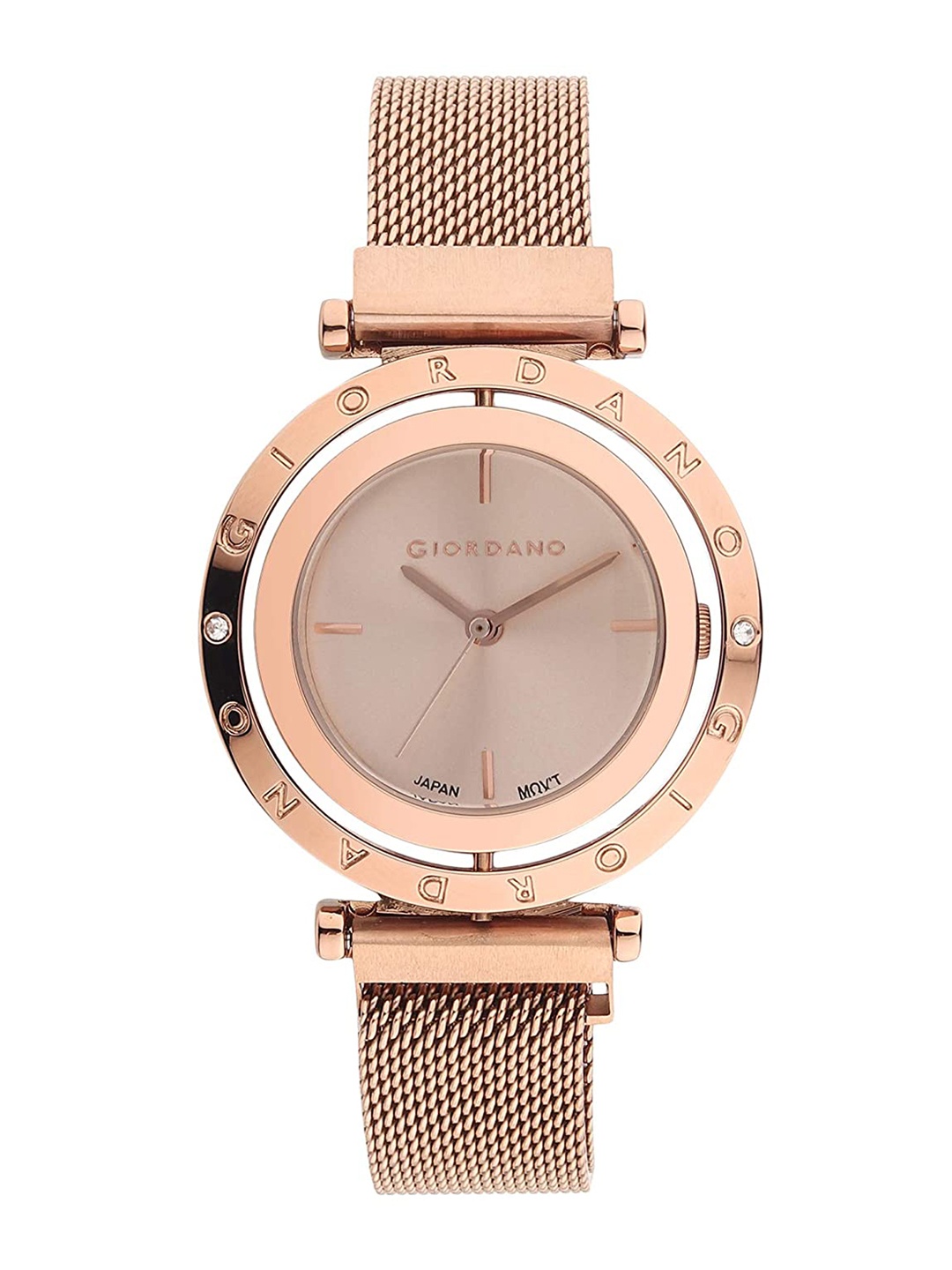 

GIORDANO Women Bracelet Style Straps Analogue Watch, Rose gold