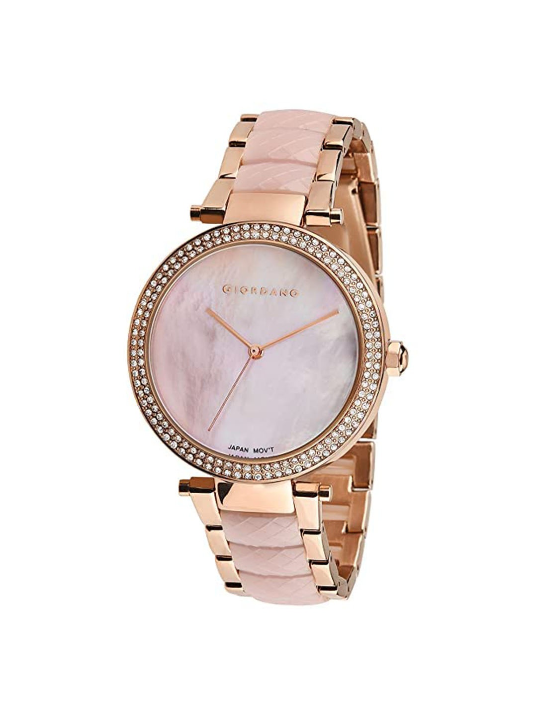 

GIORDANO Women Embellished Dial Bracelet Style Straps Analogue Watch, Rose gold