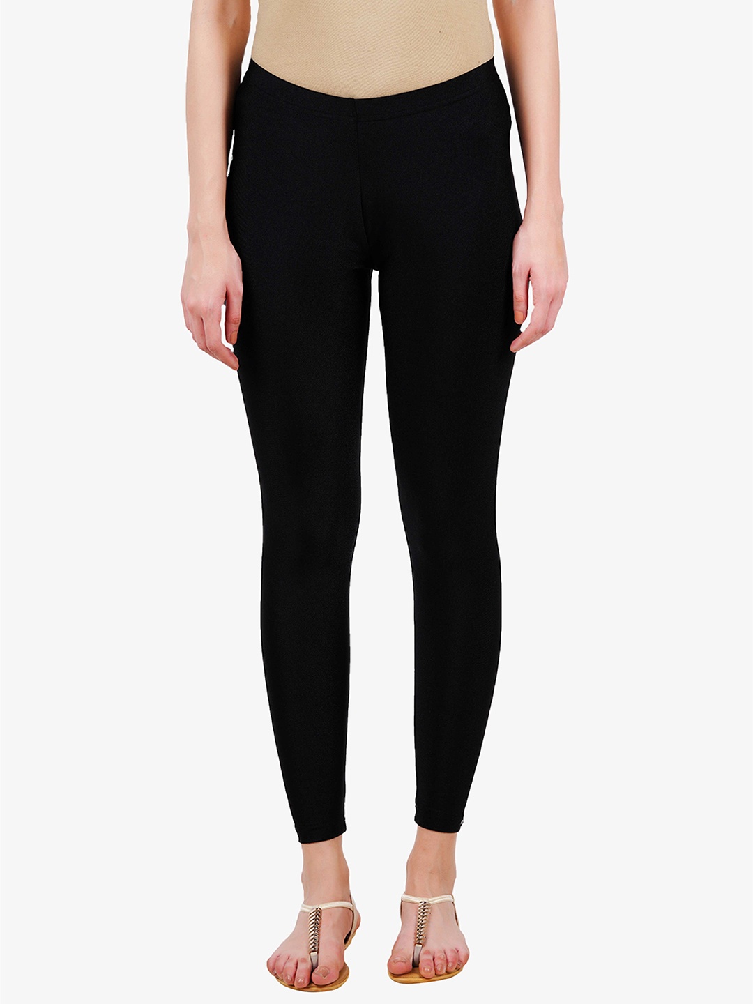 

indian flower Skinny-Fit Ankle-Length Leggings, Black