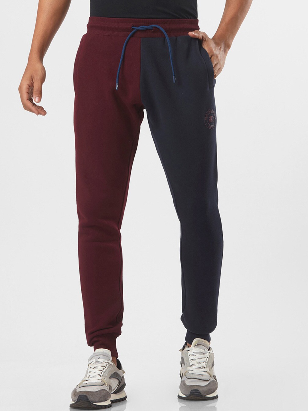 

STARTER Men Colourblocked Joggers, Maroon
