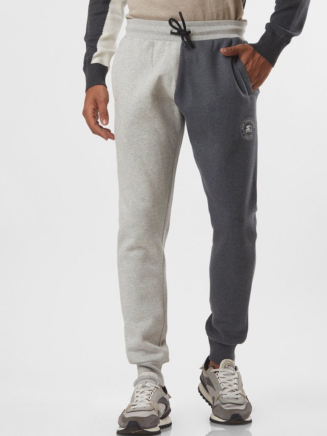 

STARTER Men Color-Blocked Joggers, Grey