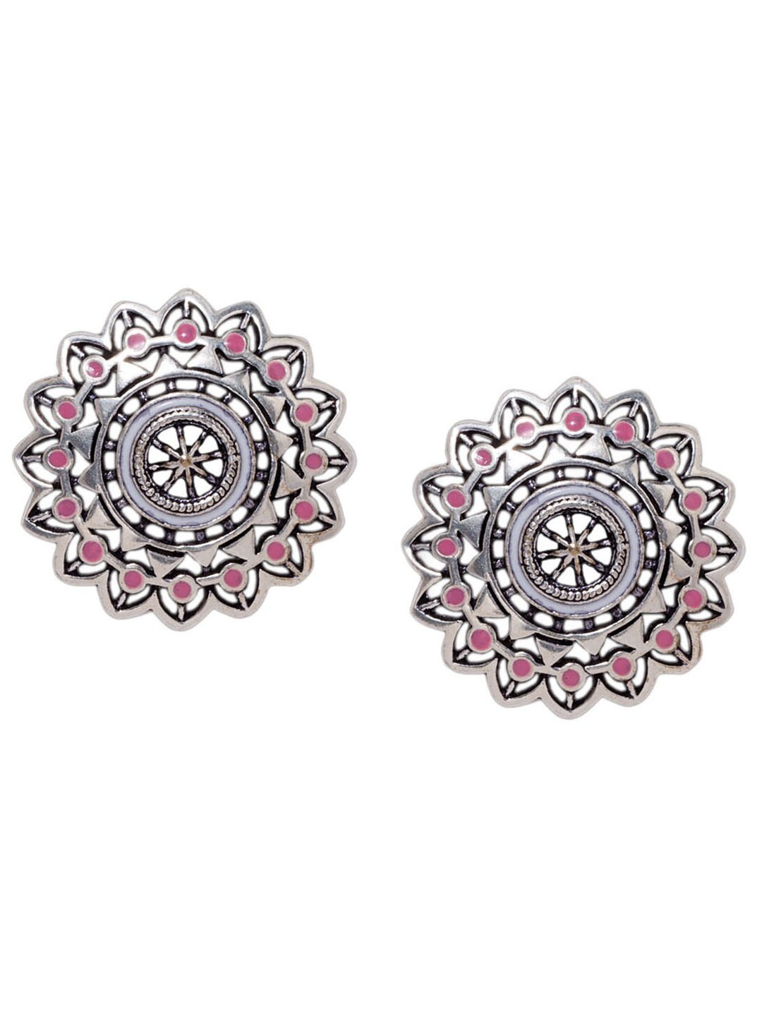 

Voylla Silver-Plated Contemporary Studs Earrings