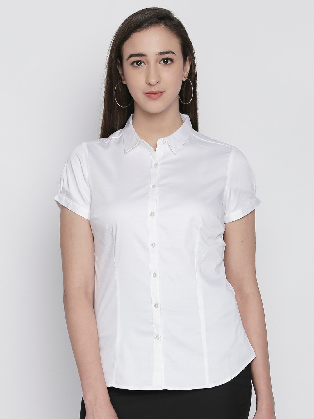 

Annabelle by Pantaloons Women Spread Collar Formal Shirt, White
