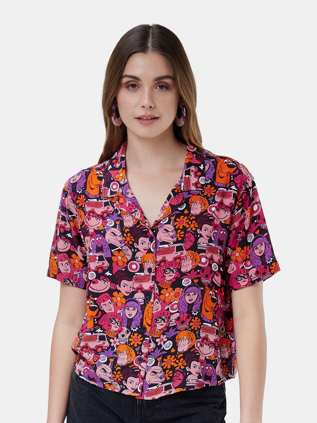 

The Souled Store Women Pink Printed Casual Shirt