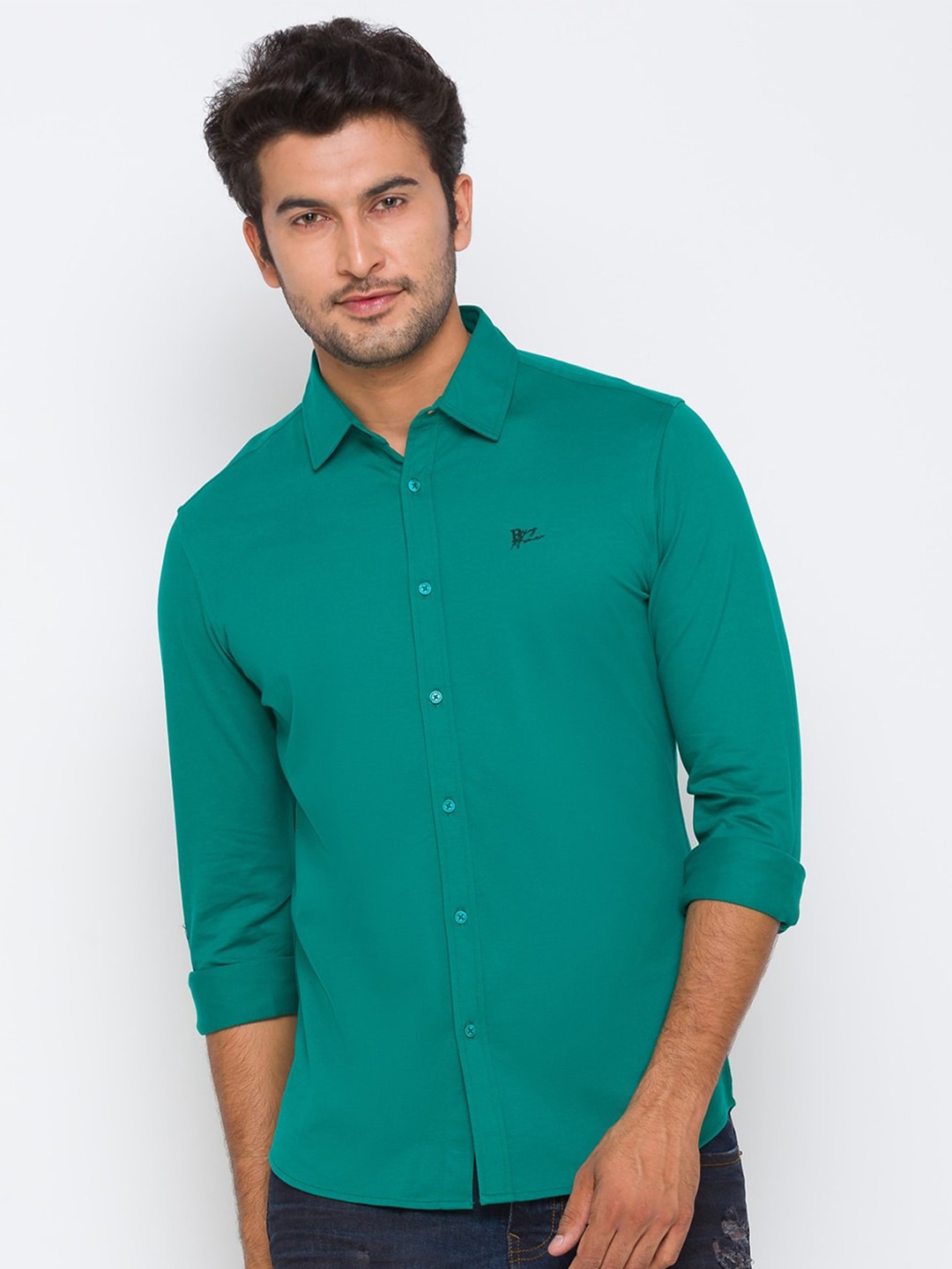 

Being Human Men Horizontal Striped Cotton Slim Fit Casual Shirt, Blue