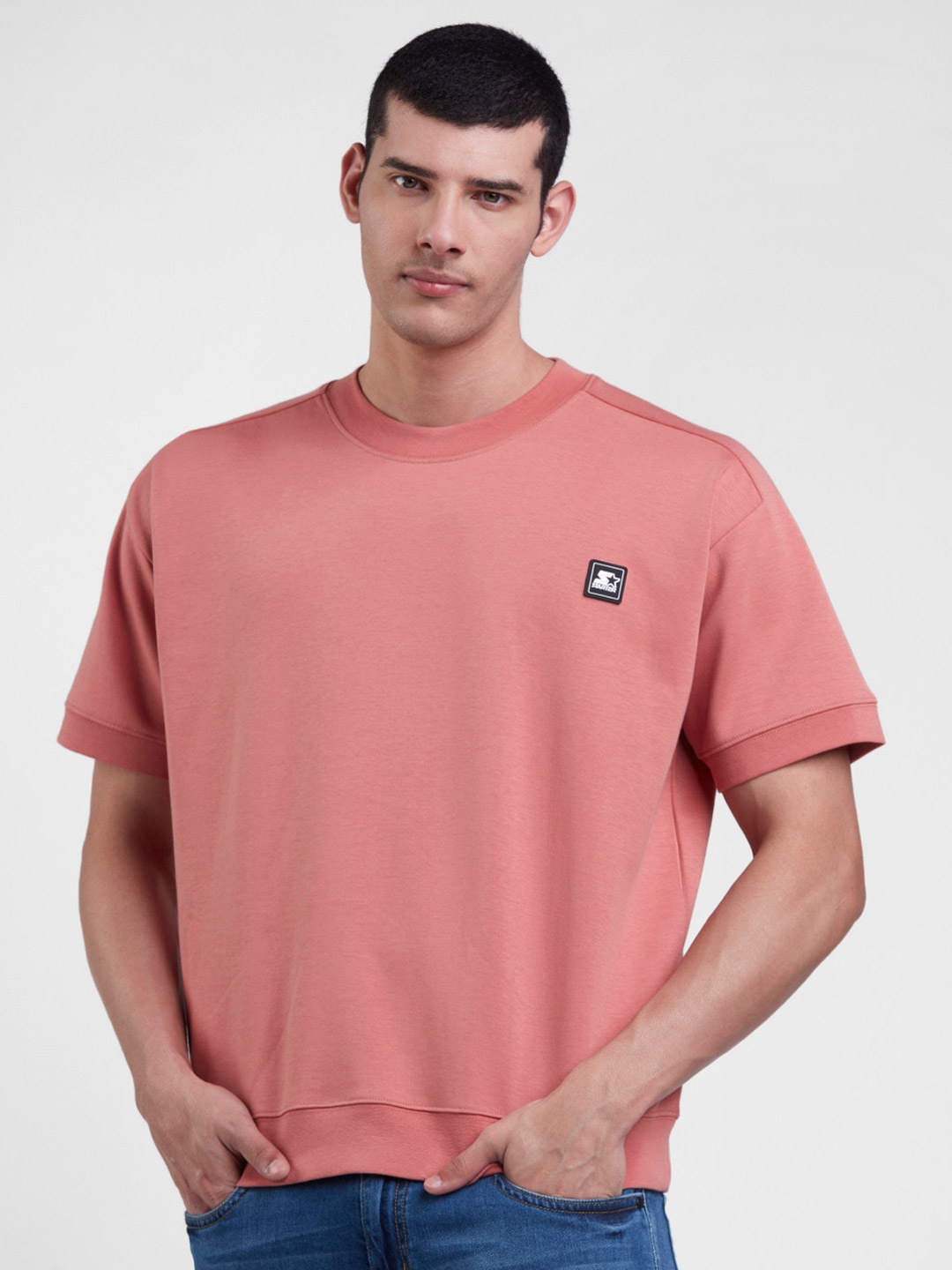 

STARTER Round Neck Cotton Sweatshirt, Pink