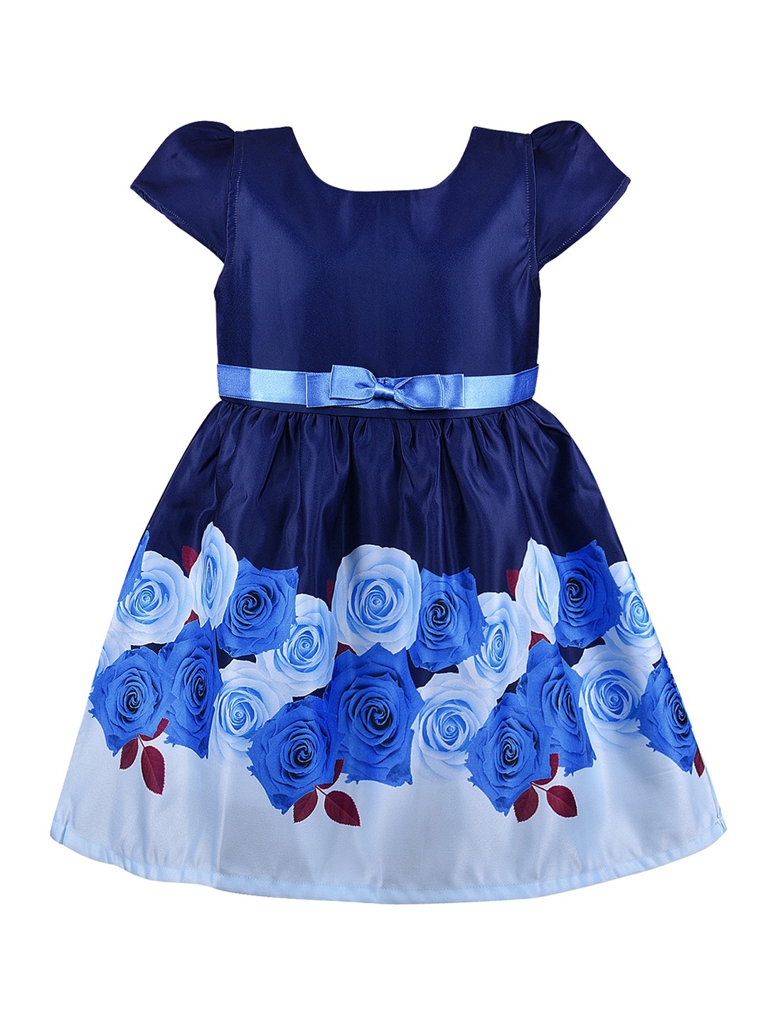 

Wish Karo Floral Silk Dress, Navy blue
