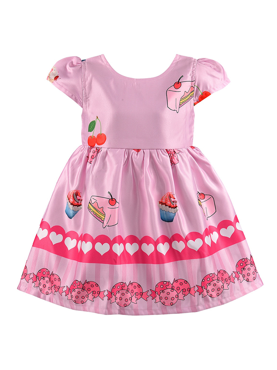 

Wish Karo Graphic Printed Satin Dress, Pink