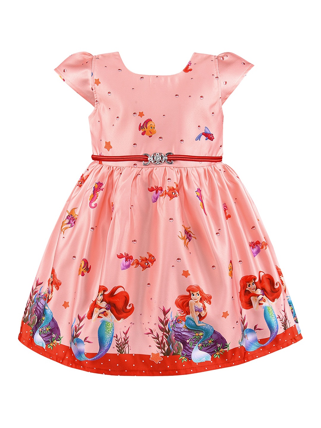 

Wish Karo Girls Fit & Fare dress, Peach