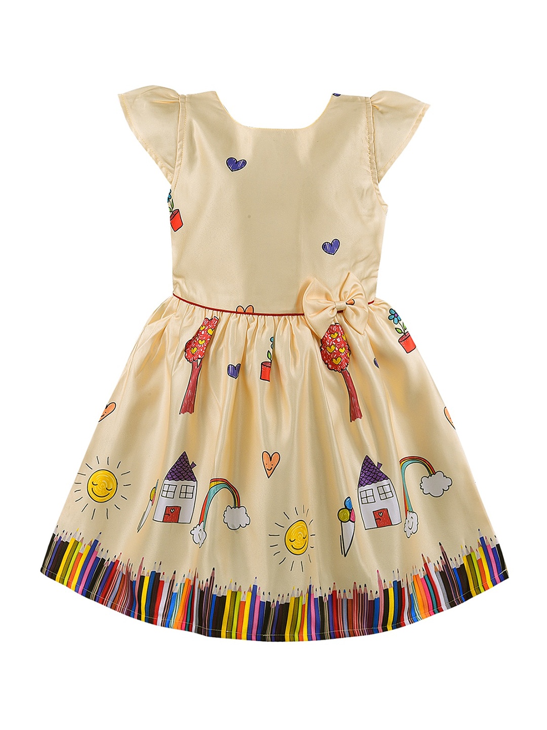 

Wish Karo Girls Fit & Fare dress, Beige