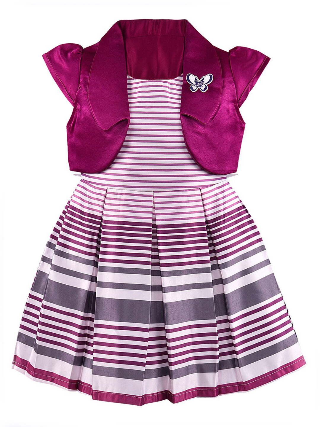

Wish Karo Purple Striped Satin Dress
