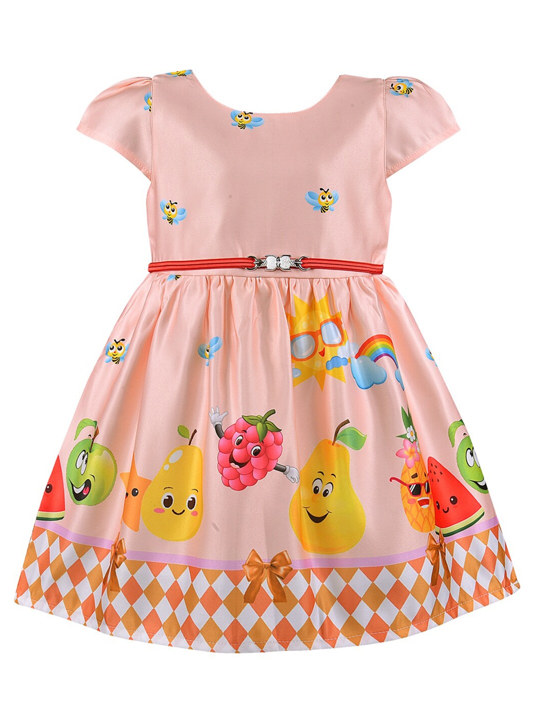 

Wish Karo Printed Satin Dress, Peach