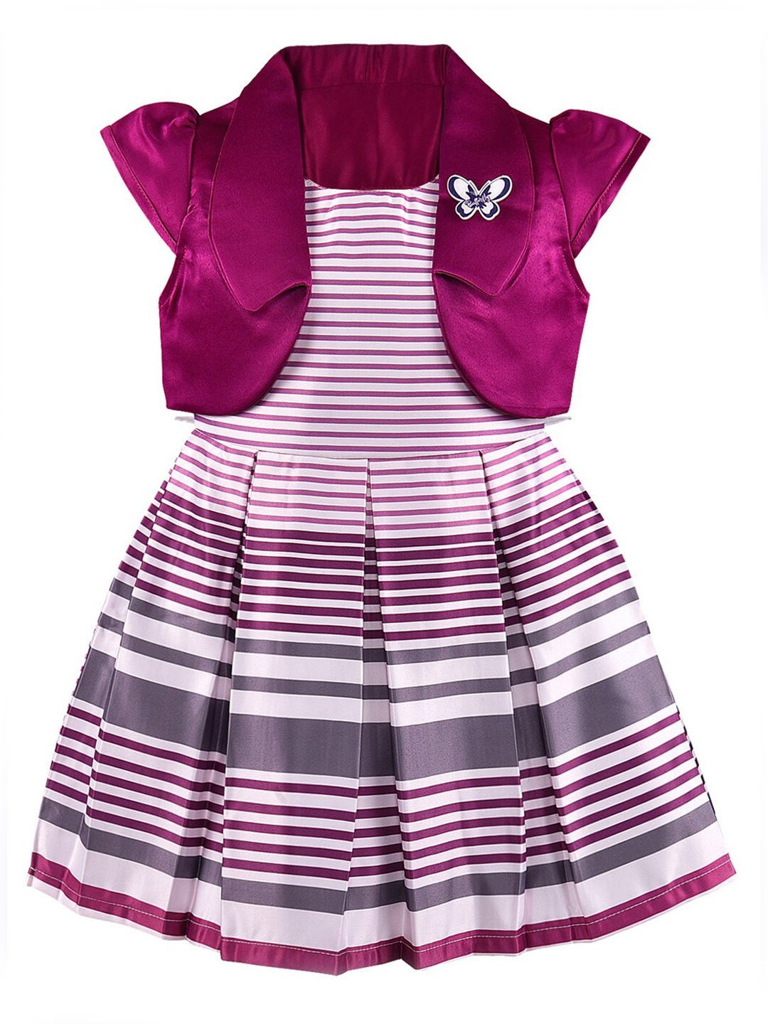 

Wish Karo Striped Satin Dress, Purple