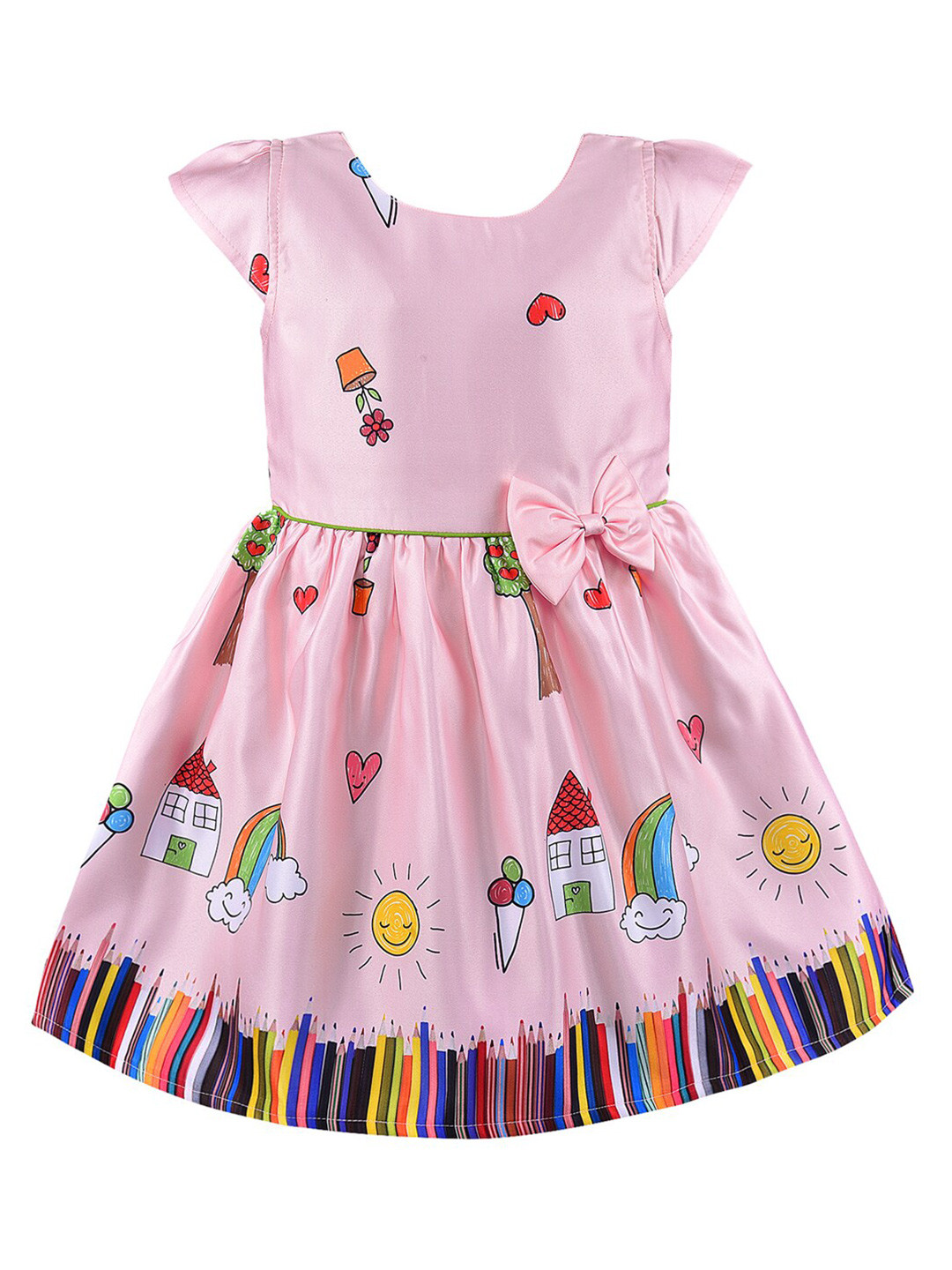 

Wish Karo Girls Silk Dress, Pink