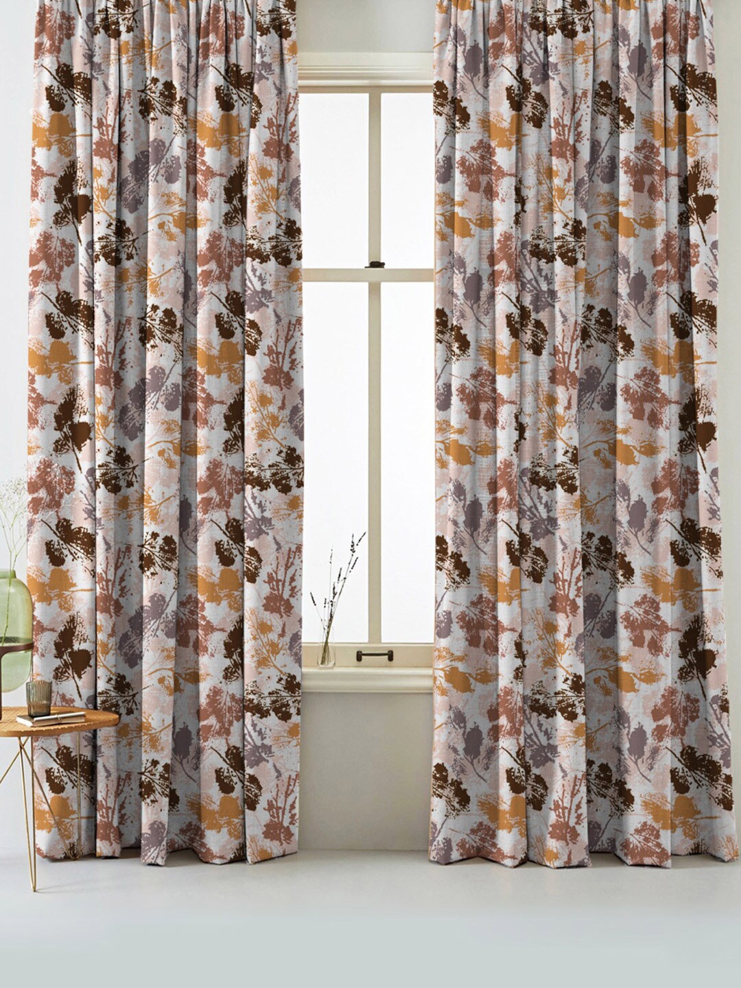 

SPACES White & Brown Set of 2 Room Darkening Window Curtain