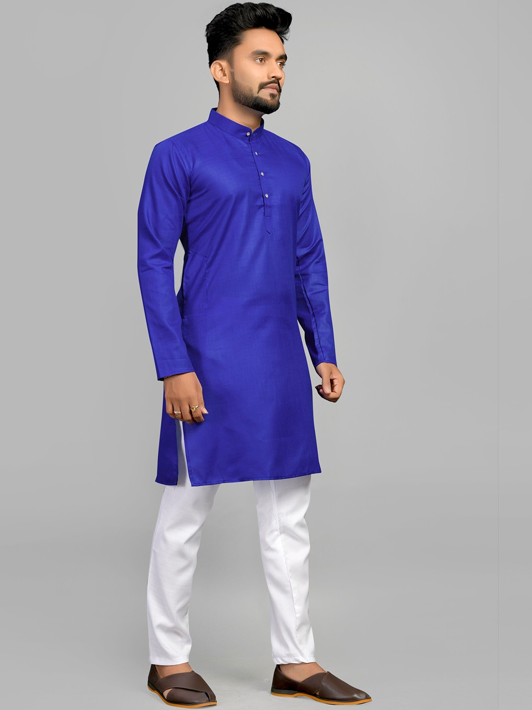 

Fashion FRICKS Men Cotton Kurta, Blue