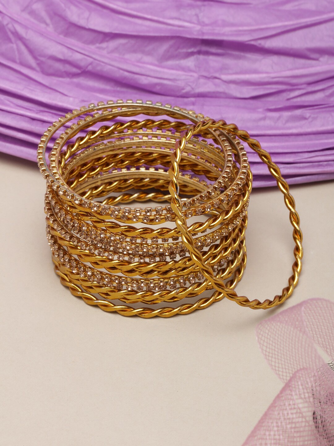 

DIVA WALK Brass Gold-Plated Bangles